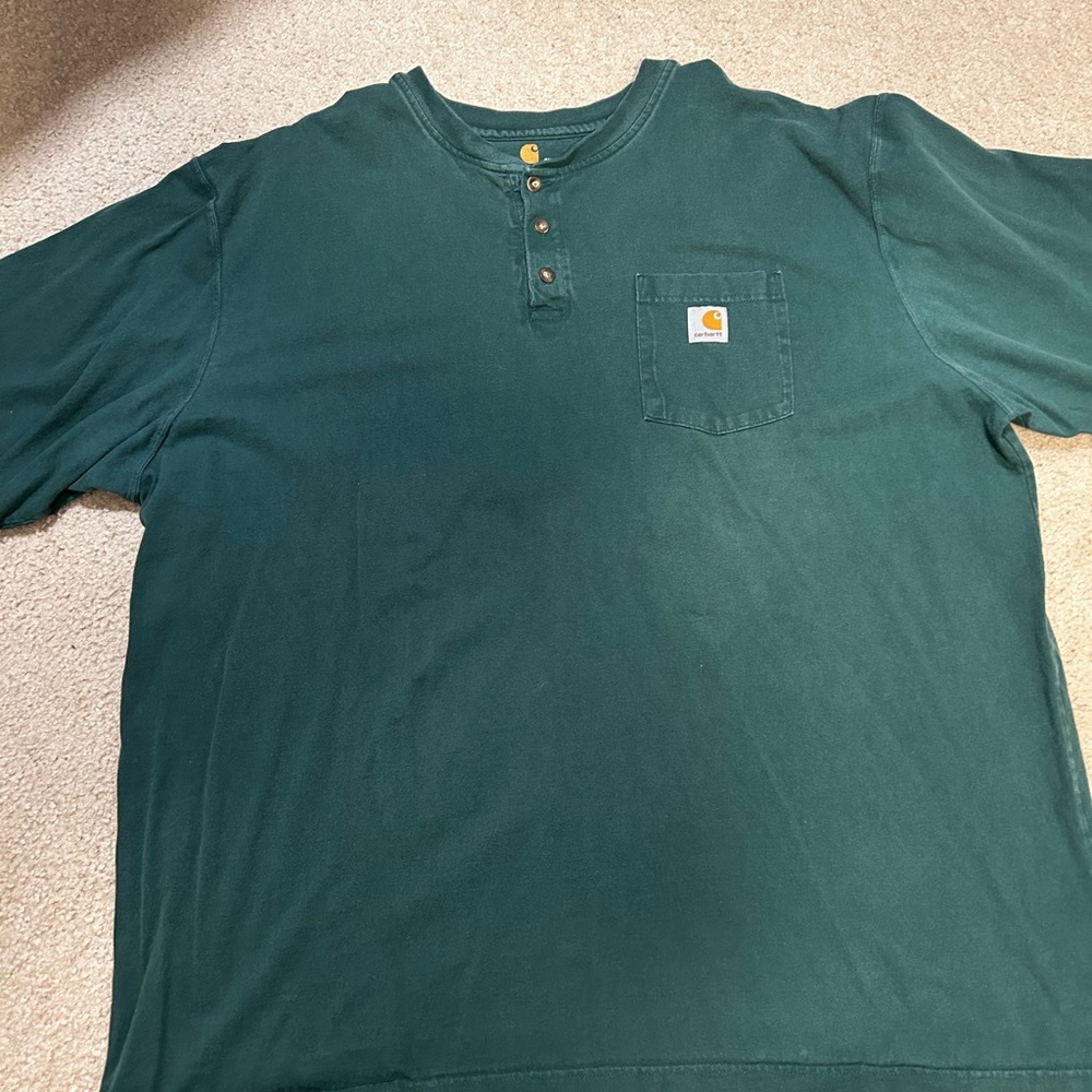 Carhartt Green Henley Short Sleeve Tee